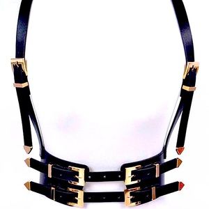 Plus Size Stallion II Western Leather Corset Harness Statement Belt